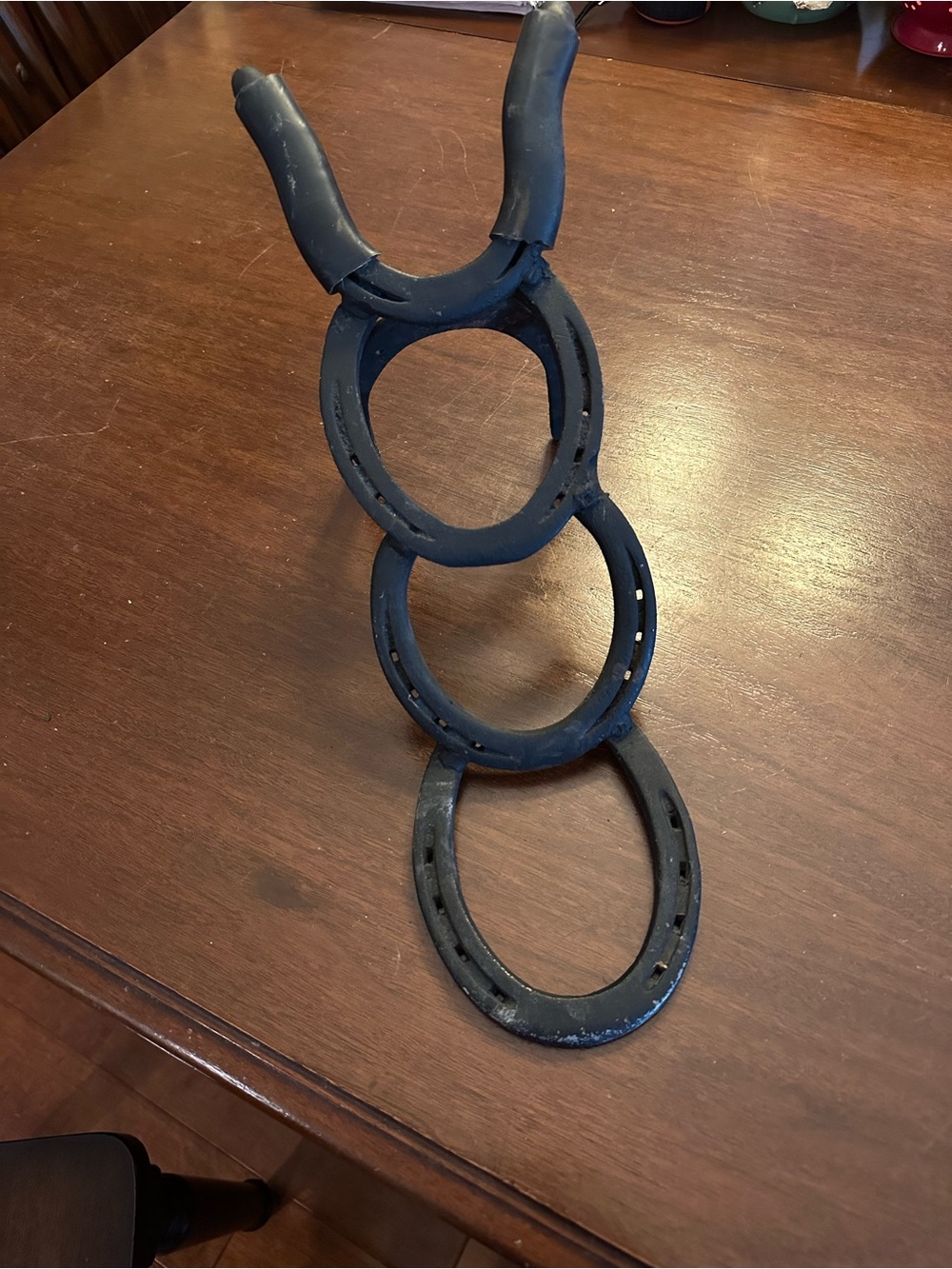 Handmade Rustic Horseshoe Wine Holder. Western or Cowboy themed